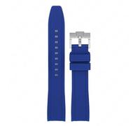 GANYUU Correa de goma de extremo curvado para hombre y mujer, correa de silicona Universal de 18/19/20/21/22mm, deportiva suave, resistente al agua, reemplaza la pulsera(Dark blue,19mm)