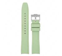 GANYUU Correa de goma de extremo curvado para hombre y mujer, correa de silicona Universal de 18/19/20/21/22mm, deportiva suave, resistente al agua, reemplaza la pulsera(Light green,20mm)