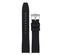 GANYUU Correa de goma de extremo curvado para hombre y mujer, correa de silicona Universal de 18/19/20/21/22mm, deportiva suave, resistente al agua, reemplaza la pulsera(Black,20mm)