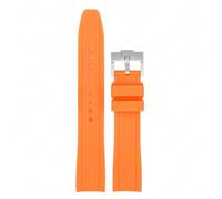 GANYUU Correa de goma de extremo curvado para hombre y mujer, correa de silicona Universal de 18/19/20/21/22mm, deportiva suave, resistente al agua, reemplaza la pulsera(Orange,20mm)