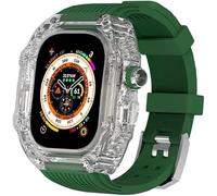 GANYUU Correa de goma de flúor de cristal transparente, para Apple Watch Series Ultra 9, 8, 7, 6, 5, SE, 45 mm, 44 mm, repuesto de correa de reloj transparente, accesorios, 49mm, Ágata