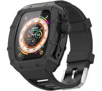 GANYUU Correa de goma deportiva de aleación resistente de lujo, para Apple Watch Ultra 2 Ultra 8 Series, kit de funda de reloj deportivo, para accesorios de repuesto de 49 mm, For Ultra 49mm, Ágata