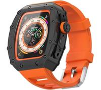 GANYUU Correa de goma deportiva de aleación resistente de lujo, para Apple Watch Ultra 2 Ultra 8 Series, kit de funda de reloj deportivo, para accesorios de repuesto de 49 mm, For Ultra 49mm, Ágata