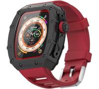 GANYUU Correa de goma deportiva de aleación resistente de lujo, para Apple Watch Ultra 2 Ultra 8 Series, kit de funda de reloj deportivo, para accesorios de repuesto de 49 mm, For Ultra 2, Ágata