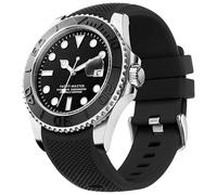 GANYUU Correa de goma para reloj de 20mm, correa de silicona de 22mm para reloj Samsung Galaxy Watch de 46mm, Huawei Watch GT4 de 46mm(Black,22mm)