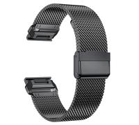 GANYUU Correa de Metal milanesa QuickFit de 22mm y 26mm para Garmin EPIX GEN2 Fenix7 7X Solar/6X 6XPro 5XPlus Forerunner 955 Enduro 2(Black,Fenix 6)