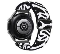 GANYUU Correa de nailon de 20mm 22mm para Samsung Watch 5 40 44mm Pro 45mm Classic 42 46mm pulsera elástica ajustable para Huawei GTR GT 2E 3/4/5 PRO(Zebra white,22mm)