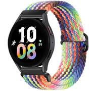 GANYUU Correa de nailon para Samsung Galaxy Watch 7, 6, 5, 4, 40mm, 44mm, 6Classic, 43/47mm, 20mm, 22mm, banda trenzada Solo Loop para Huawei Watch 3 4Pro(NEW rainbow,22mm)