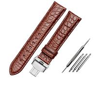 GANYUU Correa de piel de cocodrilo de doble cara para cualquier marca, correas de reloj de pulsera de 18 mm, 19 mm, 20 mm, 21 mm, 22 mm para hombre, 26mm, Ágata