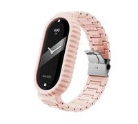 GANYUU Correa de plástico transparente para Xiaomi Mi Band 8, repuesto de pulsera deportiva para PC, accesorios para reloj inteligente MiBand 8(Pink)