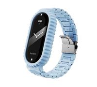 GANYUU Correa de plástico transparente para Xiaomi Mi Band 8, repuesto de pulsera deportiva para PC, accesorios para reloj inteligente MiBand 8(Blue)