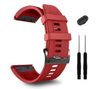 GANYUU Correa de reloj de 26 mm, para Fenix 7X Pro Epix Pro 51 mm Correa de reloj Fenix 6X Pulsera de silicona Fenix 5X Plus Pulsera inteligente Fenix 6X Pro Descent Mk2i MK3i 51 mm(Red)