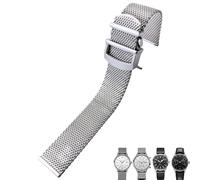 GANYUU Correa de reloj de acero inoxidable, 20mm, 22mm, adecuada para IWC Big Pilot Portfino Mark ⅩⅧ, pulsera de plata maciza(22mm)