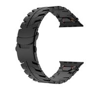GANYUU Correa de reloj de acero inoxidable, banda de Metal Explore Iron-Man para Apple Watch Band S10 46mm S10 42mm Ultra 49mm 45mm 44mm(Black buckle,45mm)
