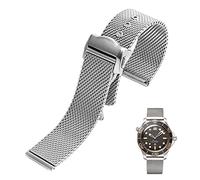 GANYUU Correa de reloj de acero inoxidable de 20 mm para Omega 007 James Bond Seamaster 300, correa de reloj tejida Milan 316L de metal, 20mm, Ágata