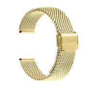 GANYUU Correa de reloj de acero inoxidable de malla gruesa milanesa de 1,0mm, correa de muñeca pesada de 3mm de espesor, correas de reloj de 18, 20, 22 y 24mm de ancho con herramienta(Gold,22mm)