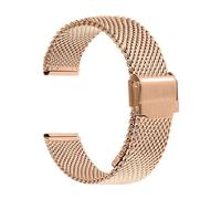 GANYUU Correa de reloj de acero inoxidable de malla gruesa milanesa de 1,0mm, correa de muñeca pesada de 3mm de espesor, correas de reloj de 18, 20, 22 y 24mm de ancho con herramienta(Rose Gold,18mm)