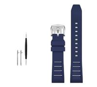 GANYUU Correa de reloj de caucho flúor FKM, correa de reloj deportiva de 20mm, 21mm, 22mm y 24mm(Dark blue SR buckle,21mm)