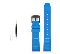 GANYUU Correa de reloj de caucho flúor FKM, correa de reloj deportiva de 20mm, 21mm, 22mm y 24mm(Sky blue BK buckle,24mm)