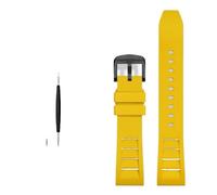 GANYUU Correa de reloj de caucho flúor FKM, correa de reloj deportiva de 20mm, 21mm, 22mm y 24mm(Yellow black buckle,20mm)
