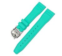 GANYUU Correa de reloj de caucho fluorado de 20 mm, 21 mm y 22 mm para IWC IW3881 IW3777, correa de reloj de repuesto mejorada, correa de caucho fluorado suave(J,20mm Black buckle)