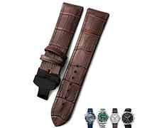 GANYUU Correa de reloj de cuero de 20 mm, 21 mm, 22 mm, correa de reloj negra y marrón para Rolex para Omega Seamaster 300, para Hamilton, para Seiko, para IWC y Tissot, 20mm, Ágata