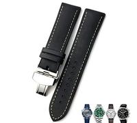 GANYUU Correa de reloj de cuero de 20 mm, 21 mm, 22 mm, correa de reloj negra y marrón para Rolex para Omega Seamaster 300, para Hamilton, para Seiko, para IWC y Tissot, 20mm, Ágata