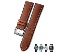 GANYUU Correa de reloj de cuero de 20 mm, 21 mm, 22 mm, correa de reloj negra y marrón para Rolex para Omega Seamaster 300, para Hamilton, para Seiko, para IWC y Tissot, 20mm, Ágata
