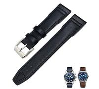 GANYUU Correa de reloj de cuero genuino de 20 mm, 21 mm, 19 mm, 22 mm, correas de cuero vacuno para IWC Mark Big Pilot Spitfire, accesorios de reloj PORTOFINO, 22mm, Ágata