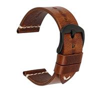 GANYUU Correa de reloj de cuero vacuno vintage hecha a mano de 20 mm, 21 mm, 22 mm, 23 mm, 24 mm, 20mm, Ágata