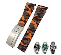 GANYUU Correa de reloj de goma de 20 mm y 21 mm para Submariner Rolex Daytona GMT Seiko Hamilton con extremo curvado, 21mm, Ágata