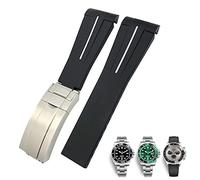 GANYUU Correa de reloj de goma de 20 mm y 21 mm para Submariner Rolex Daytona GMT Seiko Hamilton con extremo curvado, 21mm, Ágata