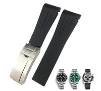 GANYUU Correa de reloj de goma de 20 mm y 21 mm para Submariner Rolex Daytona GMT Seiko Hamilton con extremo curvado, 21mm, Ágata
