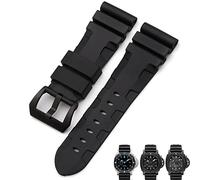 GANYUU Correa de reloj de goma natural para Panerai Luminor PAM441, 22 mm, 24 mm y 26 mm, impermeable, para deporte, color negro, azul, naranja, 26mm, Ágata