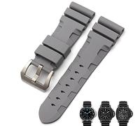 GANYUU Correa de reloj de goma natural para Panerai Luminor PAM441, 22 mm, 24 mm y 26 mm, impermeable, para deporte, color negro, azul, naranja, 26mm, Ágata