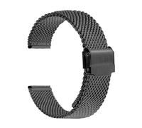 GANYUU Correa de reloj de malla de 1,0 mm para pulsera milanesa universal de acero inoxidable de 18/20/22/24 mm(Black,18mm)