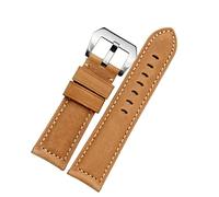 GANYUU Correa de reloj de piel auténtica para Panerai PAM111 441 de 20 mm, 22 mm, 24 mm, 26 mm, correa de piel de vacuno para reloj Panerai PAM111 441, 24mm, Ágata