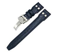 GANYUU Correa de reloj de piel auténtica tejida con remaches de 20 mm, 21 mm, 22 mm, para IWC Big Pilot Portugieser Pilot IW3777, 22mm, Ágata