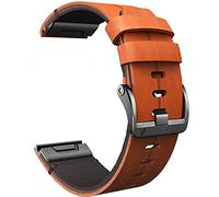 GANYUU Correa de reloj de piel de vaca italiana auténtica para Garmin Fenix 7X 7 reloj Easyfit correa de muñeca de 22 26 mm correa original (color: marrón, tamaño: Fenix 7X)