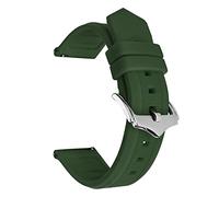 GANYUU Correa de reloj de silicona de 16mm, 18mm, 19, 20mm, 21 y 22mm, pulsera Universal de goma de liberación rápida para buceo deportivo, accesorios de correa(Green,21mm)