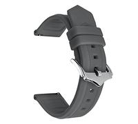 GANYUU Correa de reloj de silicona de 16mm, 18mm, 19, 20mm, 21 y 22mm, pulsera Universal de goma de liberación rápida para buceo deportivo, accesorios de correa(Gray,21mm)