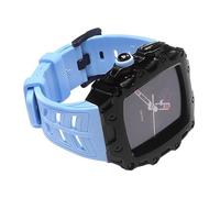 GANYUU Correa de reloj de silicona de acero inoxidable, para Apple Watch de 44 mm, 45 mm, Series 9, 8, 7, 6, 5, 4, SE, kit de modificación de correa de repuesto, 44mm, Ágata