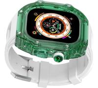 GANYUU Correa de reloj de silicona transparente de 44 mm, 45 mm, 49 mm, para Apple Watch 8, 7, 6, 5, 4 SE, kit de funda deportiva para mujer, accesorios de repuesto para reloj, 49mm, Ágata