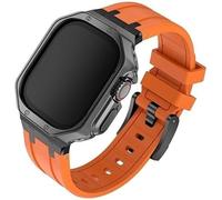 GANYUU Correa de reloj de silicona y funda de reloj, para Apple Watch de 45 mm, 44 mm, 49 mm, 41 mm, 40 mm, accesorios de repuesto para hombre, 41MM, Ágata