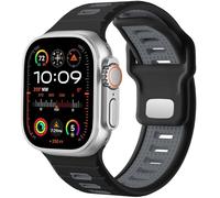 GANYUU Correa de reloj deportiva para Apple Watch Ultra 2/Ultra Band para hombre de 49 mm, 45 mm, 44 mm y 42 mm, correa de repuesto de silicona compatible con iWatch Series SE 9, 8 y 7(H)