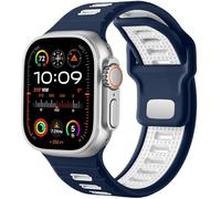 GANYUU Correa de reloj deportiva para Apple Watch Ultra 2/Ultra Band para hombre de 49 mm, 45 mm, 44 mm y 42 mm, correa de repuesto de silicona compatible con iWatch Series SE 9, 8 y 7(W)