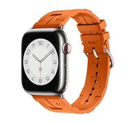 GANYUU Correa de reloj FKM para Apple Watch, correa de 49 mm, 45 mm, 44 mm, correa de reloj de caucho fluorado, 10.ª 46 mm, 42 mm, correa impermeable(G,S10 42mm)