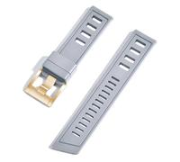 GANYUU Correa de reloj Fluororubber FKM de 20mm y 22mm, correas de reloj impermeables de liberación rápida para cada marca de relojes de buceo(Grey gold,20mm)