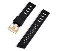 GANYUU Correa de reloj Fluororubber FKM de 20mm y 22mm, correas de reloj impermeables de liberación rápida para cada marca de relojes de buceo(Black gold,20mm)