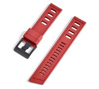 GANYUU Correa de reloj Fluororubber FKM de 20mm y 22mm, correas de reloj impermeables de liberación rápida para cada marca de relojes de buceo(Red black,20mm)